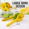 2-In-1 Lemon Squeezer Manual - Sturdy, Max Extraction Hand Juicer Lemon Squeezer Gets Every Last Drop - Easy to Clean Manual Citrus Juicer - Easy-to-Use Lemon Juicer Squeezer-Yellow/Green
